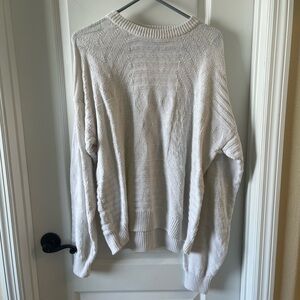 Men’s Vintage Brad Richard’s 90’s Large Cozy White Cotton Blend Knit Sweater